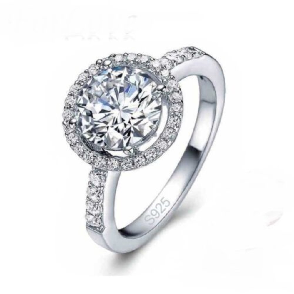 Round Solitaire 925 Sterling Silver Ring